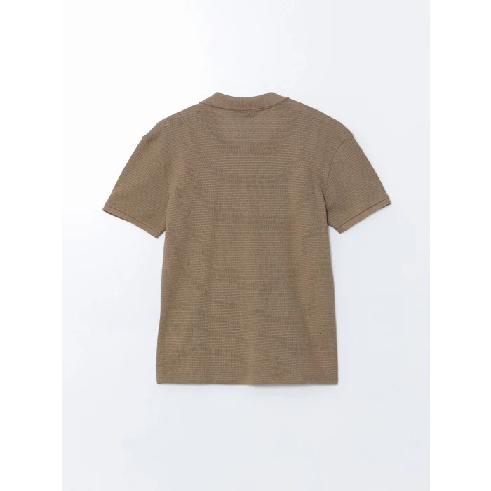 LCW Vision Bej Polo Yaka Kısa Kollu Penye Erkek Tişört