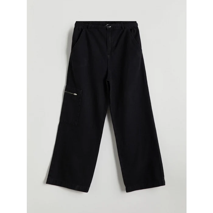 LCW Kids Siyah Beli Lastikli Kız Çocuk Jean Pantolon