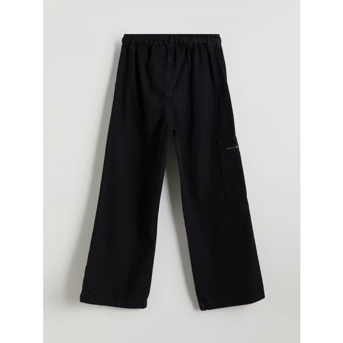 LCW Kids Siyah Beli Lastikli Kız Çocuk Jean Pantolon