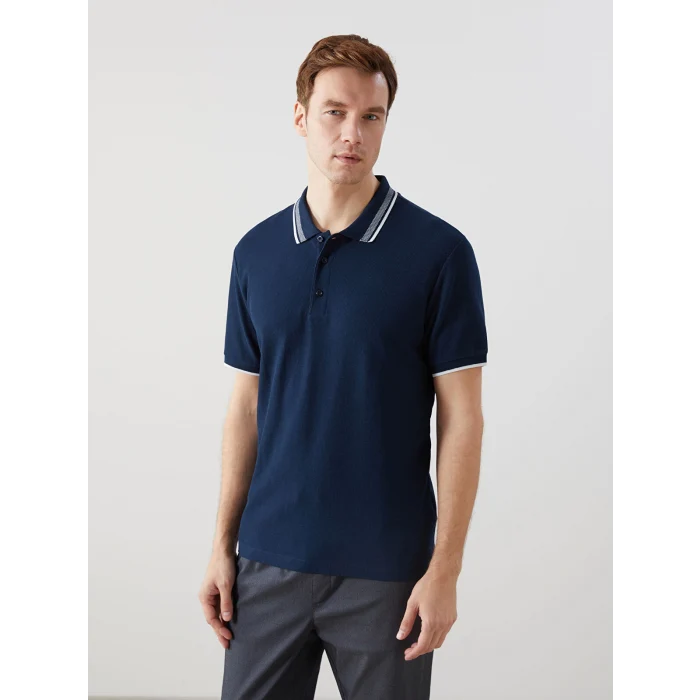 LCWAIKIKI Classic Lacivert Polo Yaka Kısa Kollu Erkek Tişört