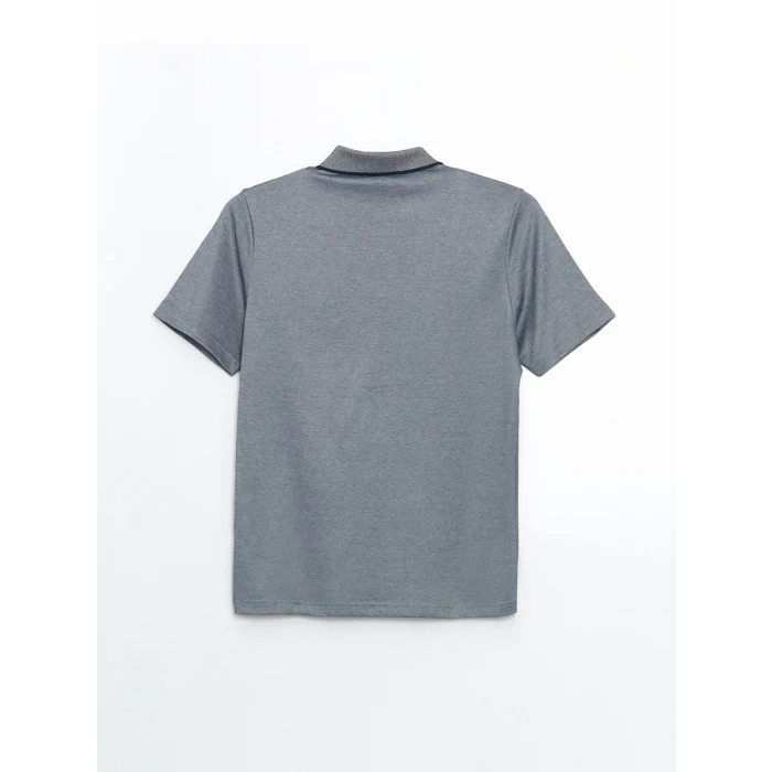 LCWAIKIKI Classic Lacivert Polo Yaka Kısa Kollu Merserize Görünümlü Erkek Tişört