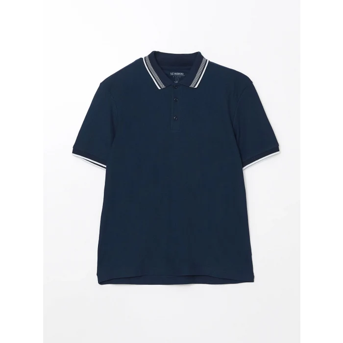 LCWAIKIKI Classic Lacivert Polo Yaka Kısa Kollu Erkek Tişört