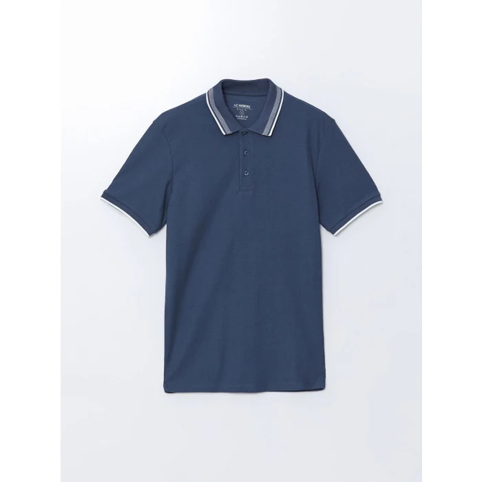 LCWAIKIKI Classic Indigo Polo Yaka Kısa Kollu Erkek Tişört