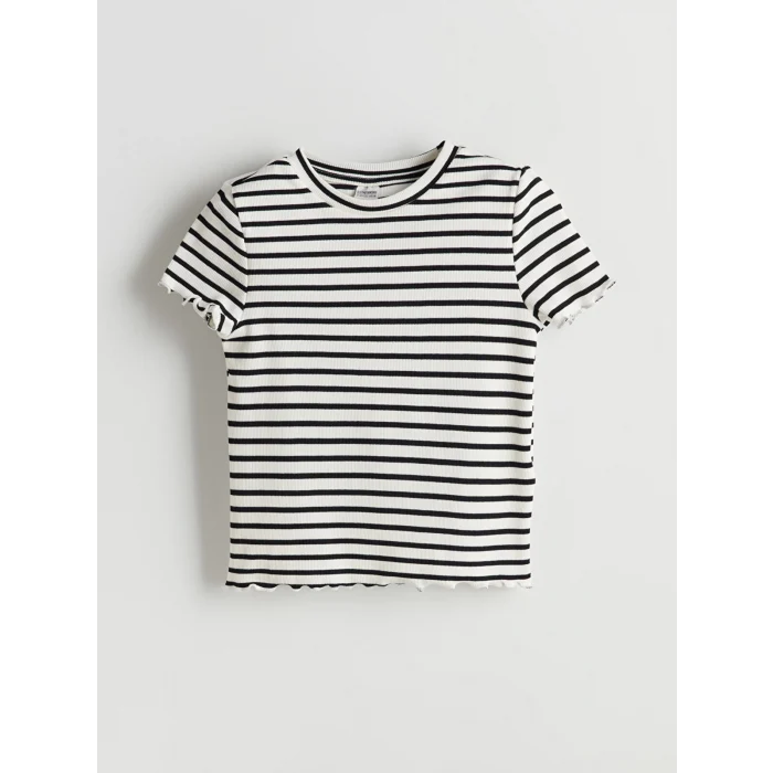 LCW Kids Siyah Bisiklet Yaka Kız Çocuk Crop Tişört 2li