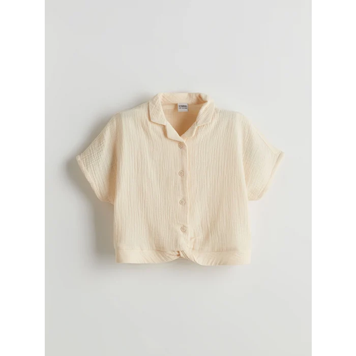 LCW Kids Bej Kısa Kollu Kız Çocuk Gömlek ve Şort