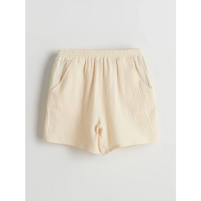 LCW Kids Bej Kısa Kollu Kız Çocuk Gömlek ve Şort