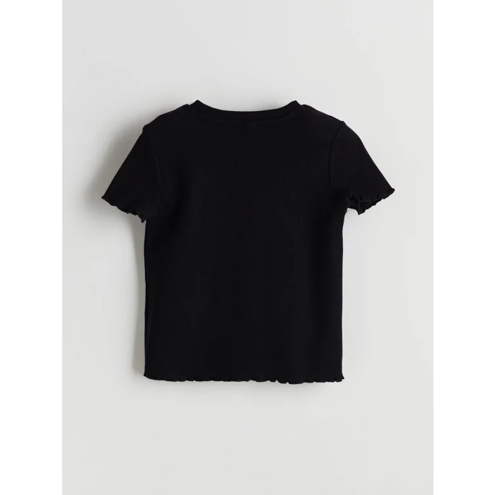 LCW Kids Siyah Bisiklet Yaka Kız Çocuk Crop Tişört 2li