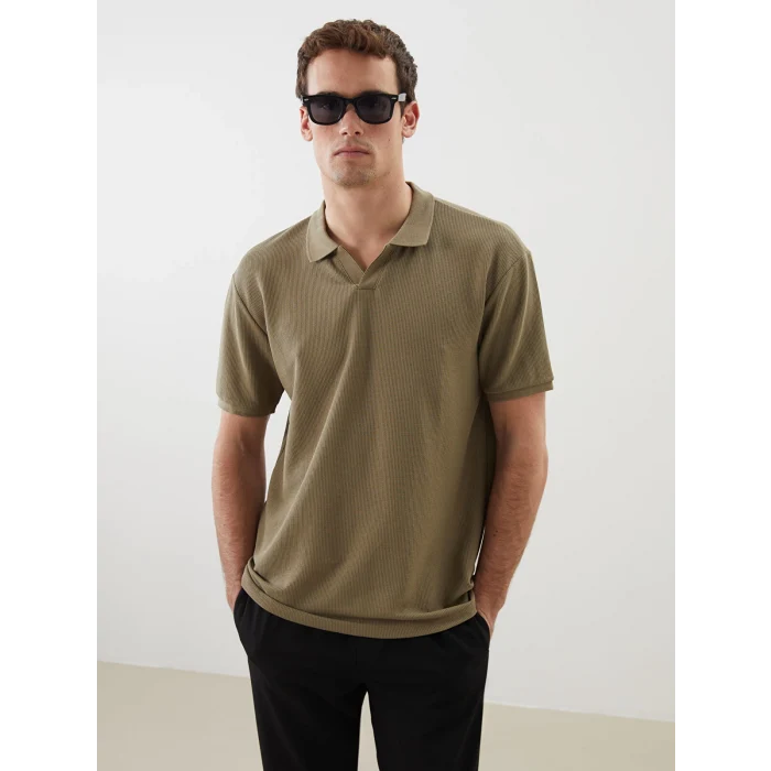 LCW Vision Yeşil Polo Yaka Kısa Kollu Erkek Tişört