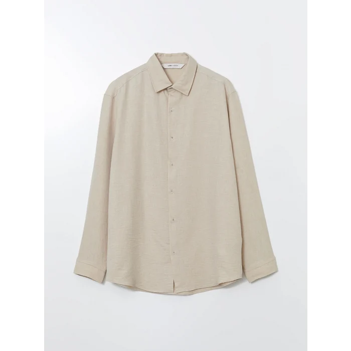 LCW Vision Bej Regular Fit Uzun Kollu Erkek Gömlek