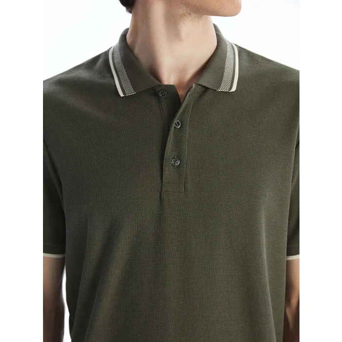 LCWAIKIKI Classic Haki Polo Yaka Kısa Kollu Erkek Tişört