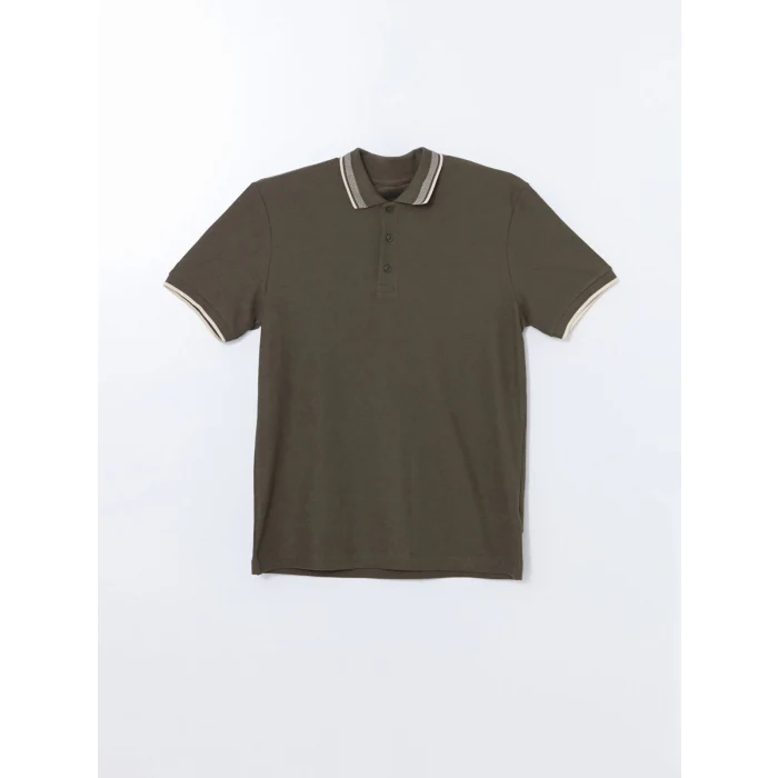 LCWAIKIKI Classic Haki Polo Yaka Kısa Kollu Erkek Tişört