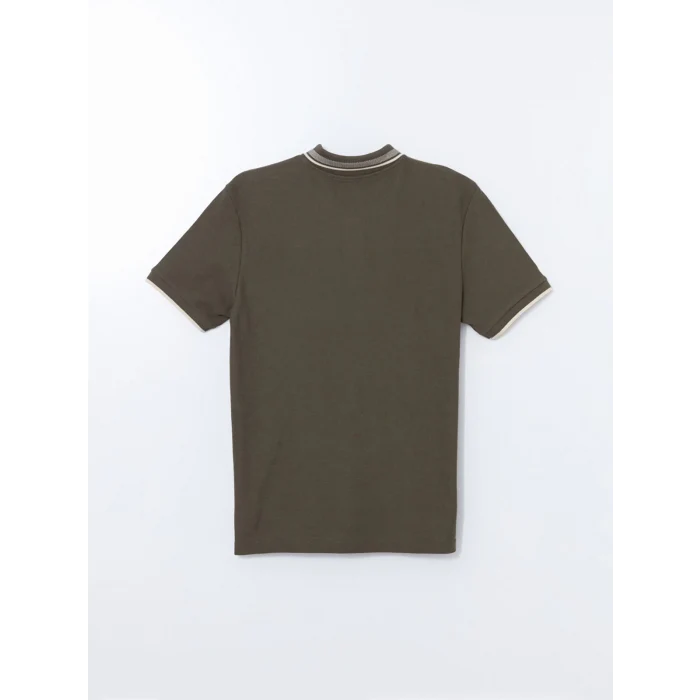 LCWAIKIKI Classic Haki Polo Yaka Kısa Kollu Erkek Tişört