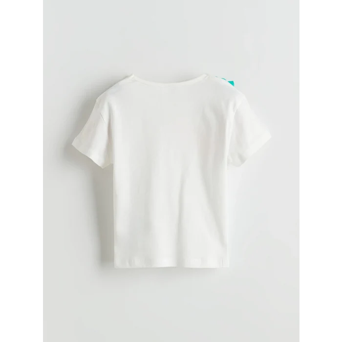 LCW baby Ekru Kız Bebek Tişört Şort Saç Bandı 3lü Takım