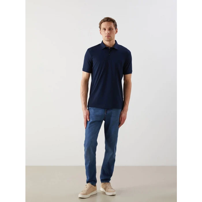 LCWAIKIKI Classic Lacivert Polo Yaka Kısa Kollu Erkek Tişört