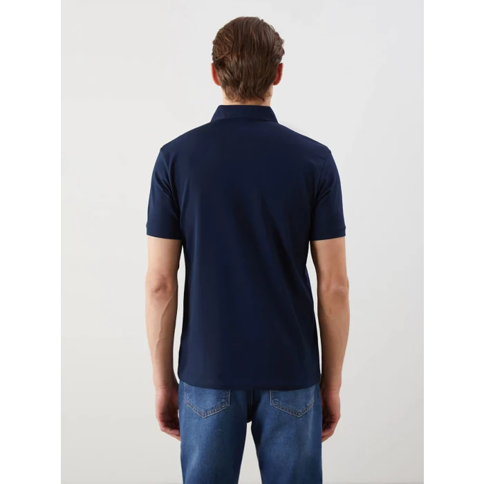 LCWAIKIKI Classic Lacivert Polo Yaka Kısa Kollu Erkek Tişört