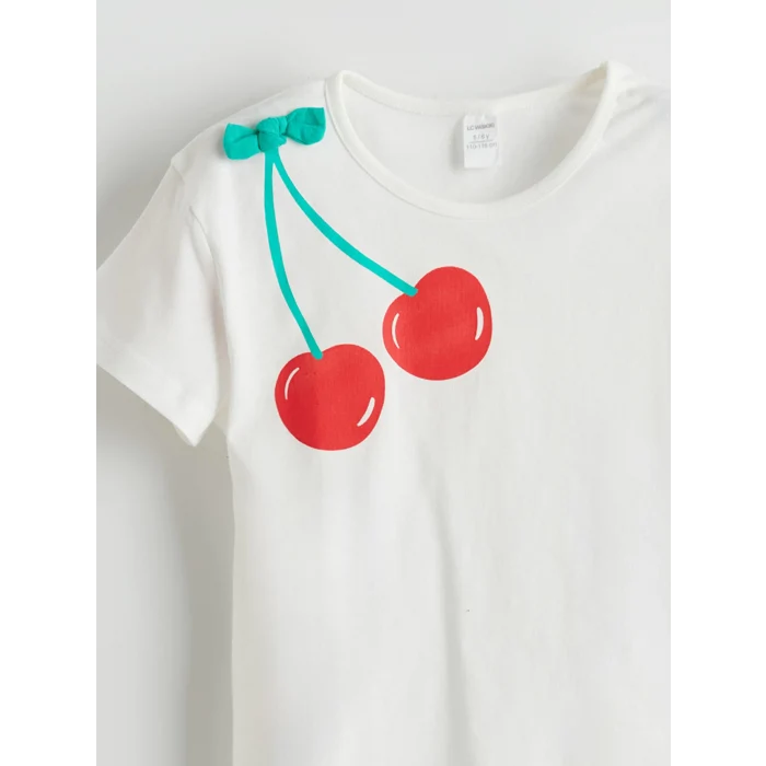 LCW baby Ekru Kız Bebek Tişört Şort Saç Bandı 3lü Takım