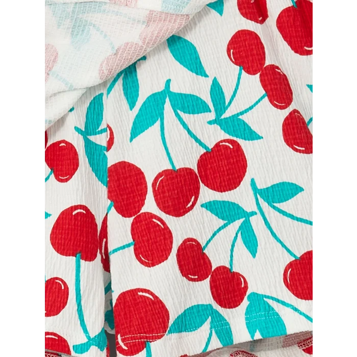 LCW baby Ekru Kız Bebek Tişört Şort Saç Bandı 3lü Takım