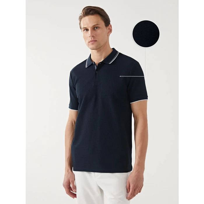 LC WAIKIKI Lacivert Polo Yaka Kısa Kollu Erkek Tişört