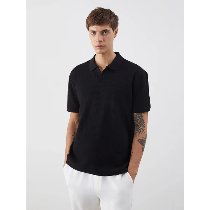 LCW Vision Siyah Polo Yaka Erkek Tişört