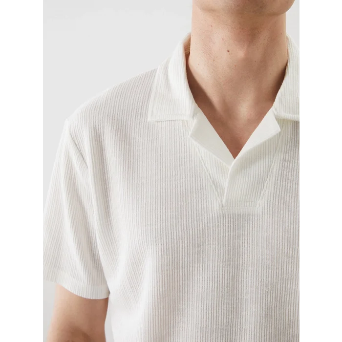 LCW Vision Ekru Polo Yaka Kısa Kollu Erkek Dokulu Tişört