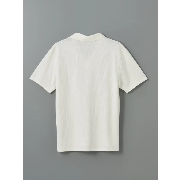 LCW Vision Ekru Polo Yaka Kısa Kollu Erkek Dokulu Tişört