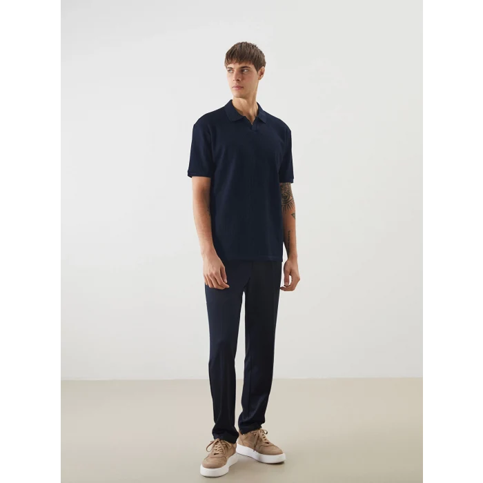 LCW Vision Lacivert Polo Yaka Kısa Kollu Erkek Tişört