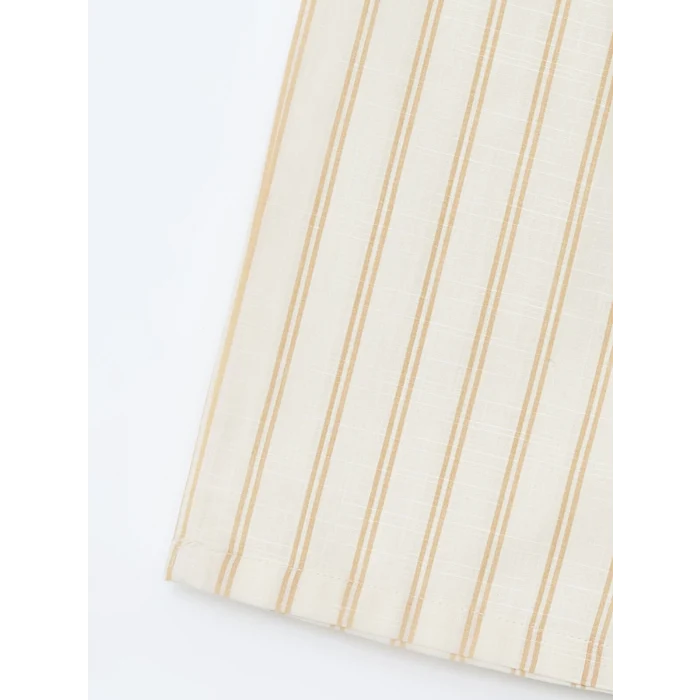 LCW Kids Bej Beli Lastikli Çizgili Kız Çocuk Pantolon