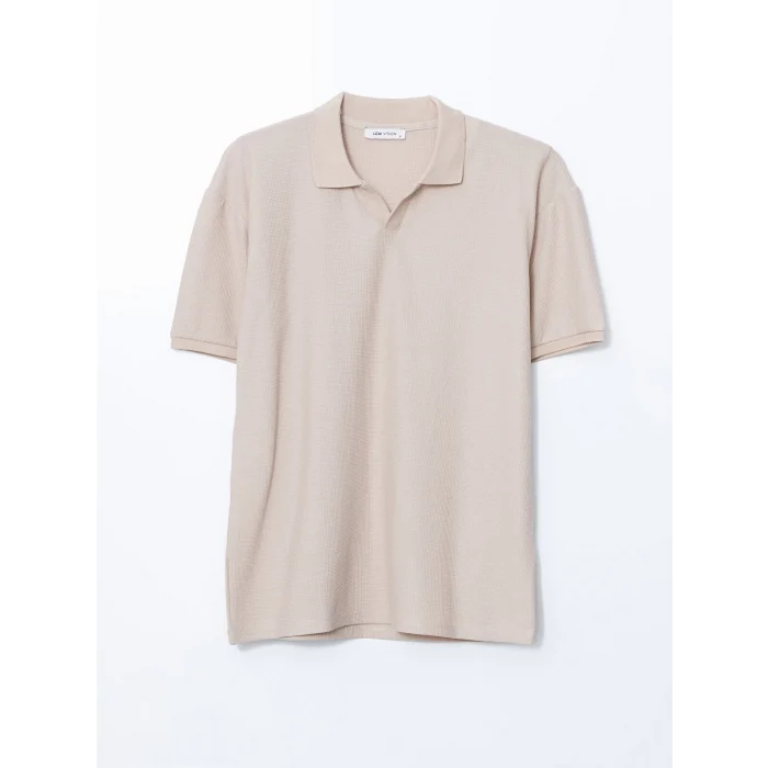 LCW Vision Bej Polo Yaka Kısa Kollu Erkek Tişört