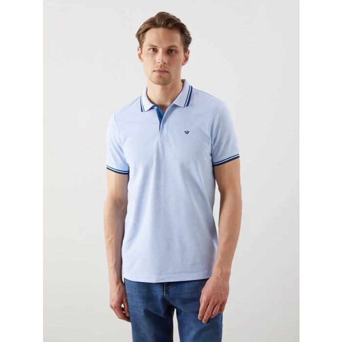 LCWAIKIKI Classic Mavi Polo Yaka Pike Erkek Tişört