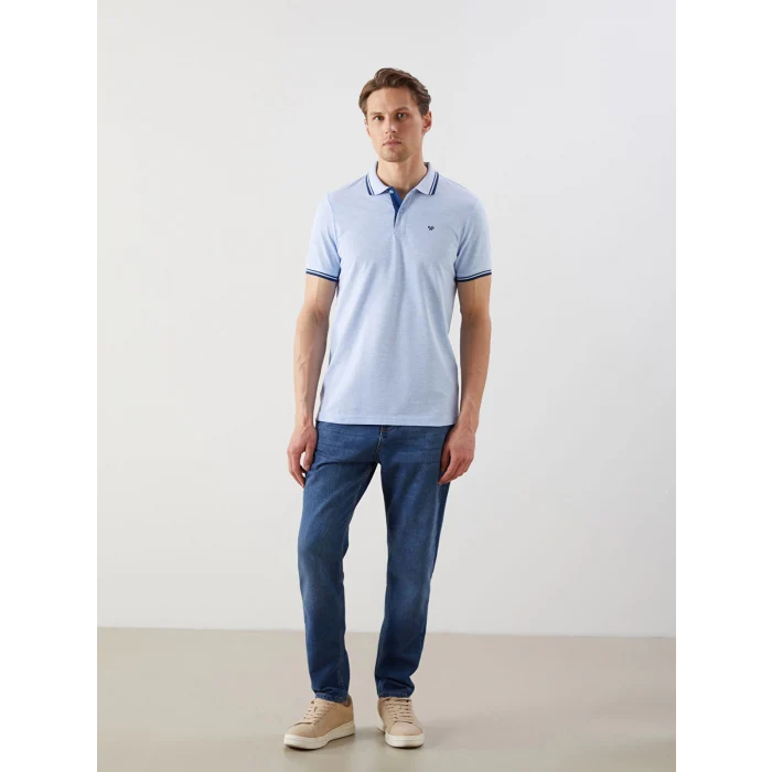 LCWAIKIKI Classic Mavi Polo Yaka Pike Erkek Tişört