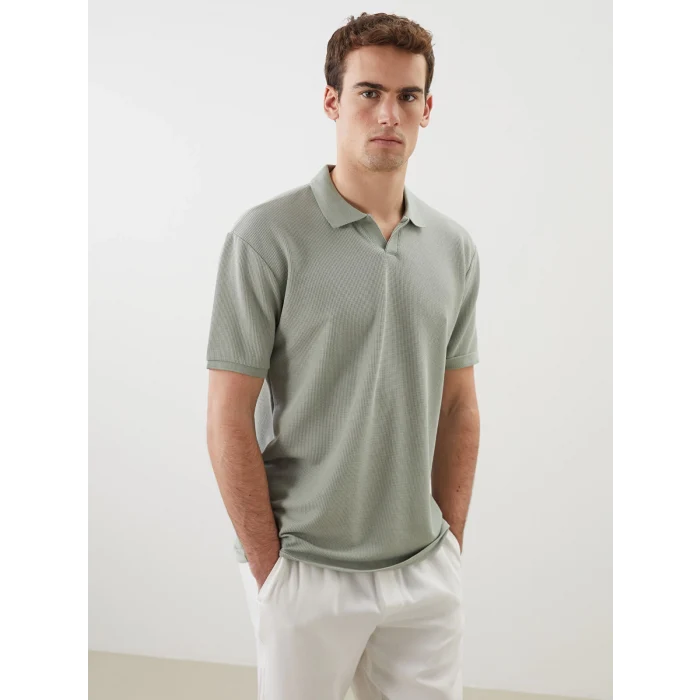 LCW Vision Yeşil Polo Yaka Kısa Kollu Erkek Tişört