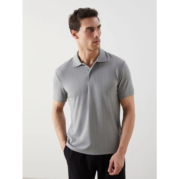 LCWAIKIKI Classic Gri Polo Yaka Kısa Kollu Erkek Tişört