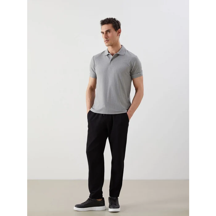 LCWAIKIKI Classic Gri Polo Yaka Kısa Kollu Erkek Tişört