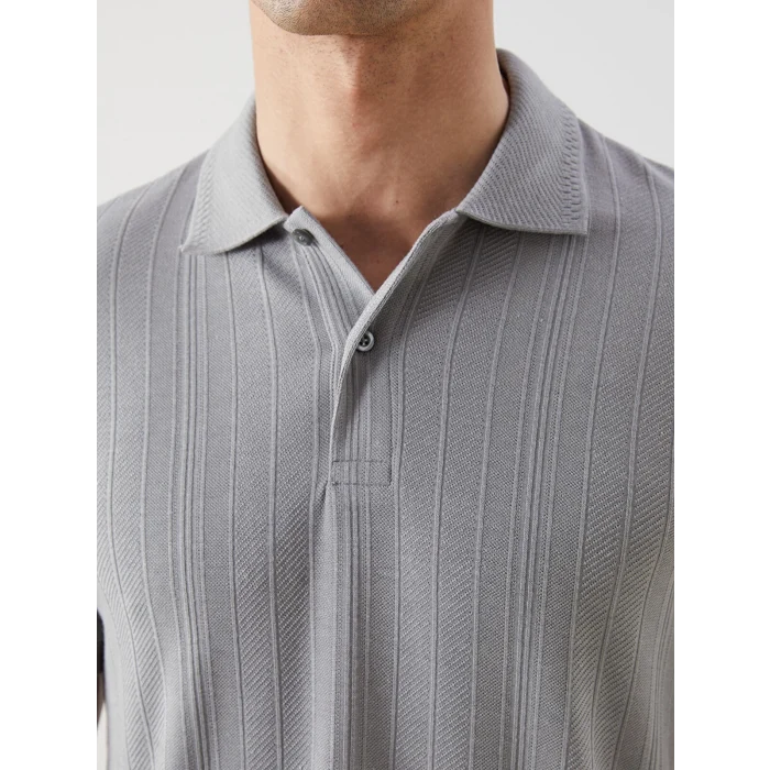 LCWAIKIKI Classic Gri Polo Yaka Kısa Kollu Erkek Tişört