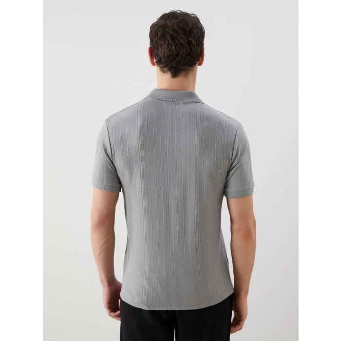 LCWAIKIKI Classic Gri Polo Yaka Kısa Kollu Erkek Tişört