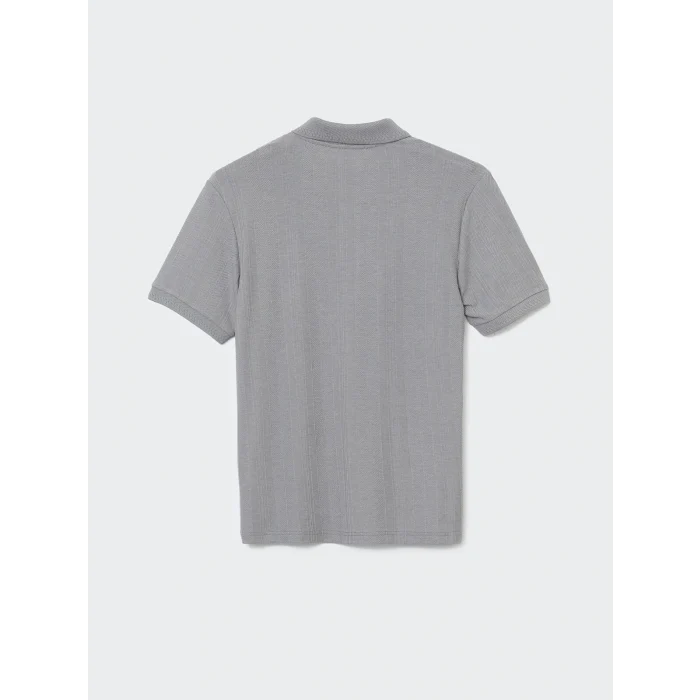 LCWAIKIKI Classic Gri Polo Yaka Kısa Kollu Erkek Tişört