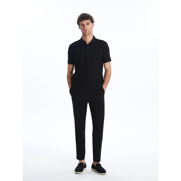 LCWAIKIKI Basic Siyah Polo Yaka Kısa Kollu Erkek Tişört