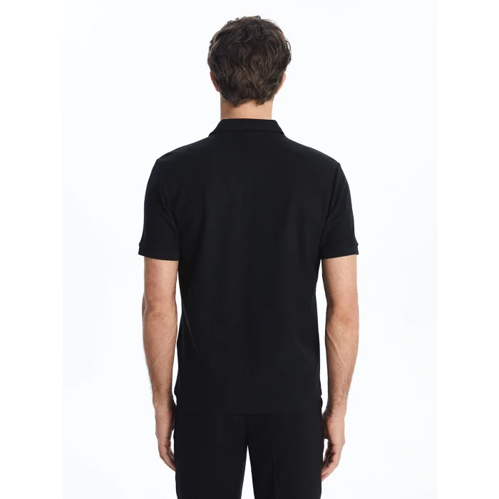 LCWAIKIKI Basic Siyah Polo Yaka Kısa Kollu Erkek Tişört