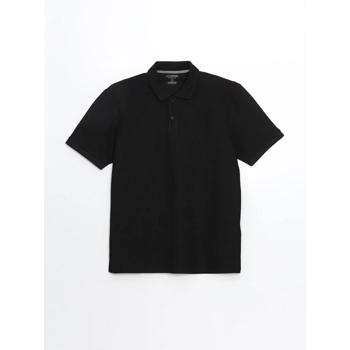 LCWAIKIKI Basic Siyah Polo Yaka Kısa Kollu Erkek Tişört
