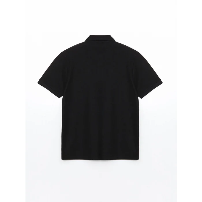 LCWAIKIKI Basic Siyah Polo Yaka Kısa Kollu Erkek Tişört