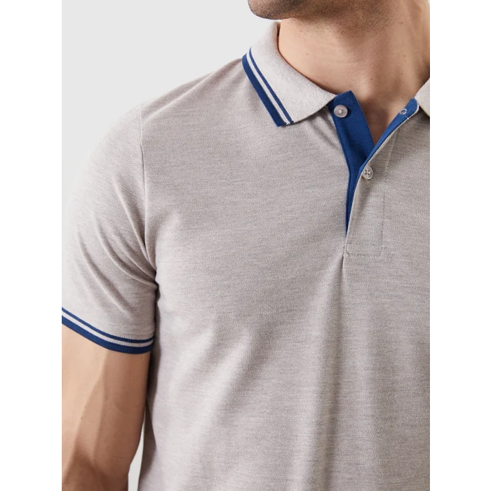 LCWAIKIKI Classic Bej Polo Yaka Pike Erkek Tişört