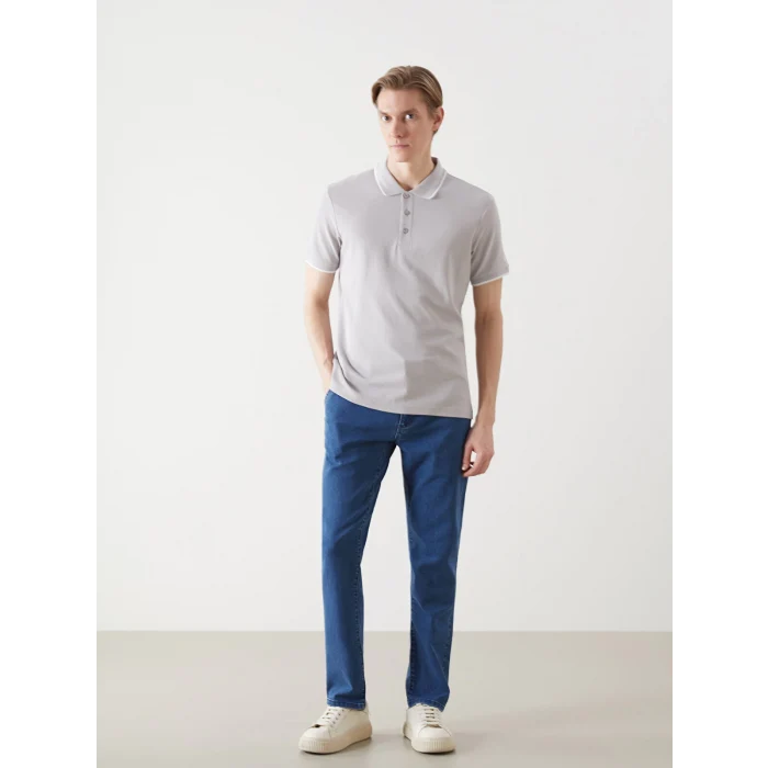 LCWAIKIKI Classic Gri Polo Yaka Kısa Kollu Erkek Tişört