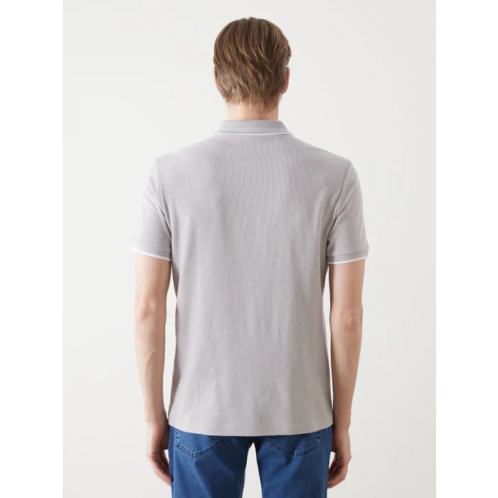 LCWAIKIKI Classic Gri Polo Yaka Kısa Kollu Erkek Tişört