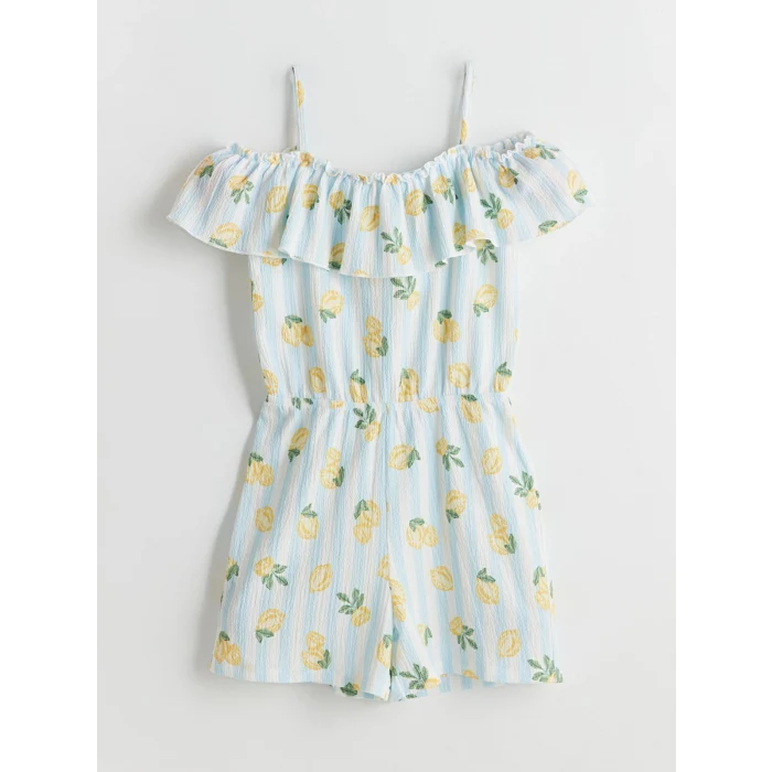 LCW Kids Beyaz Kayık Yaka Kız Çocuk Tulum