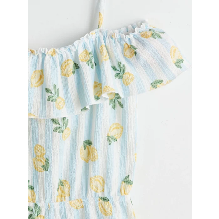 LCW Kids Beyaz Kayık Yaka Kız Çocuk Tulum