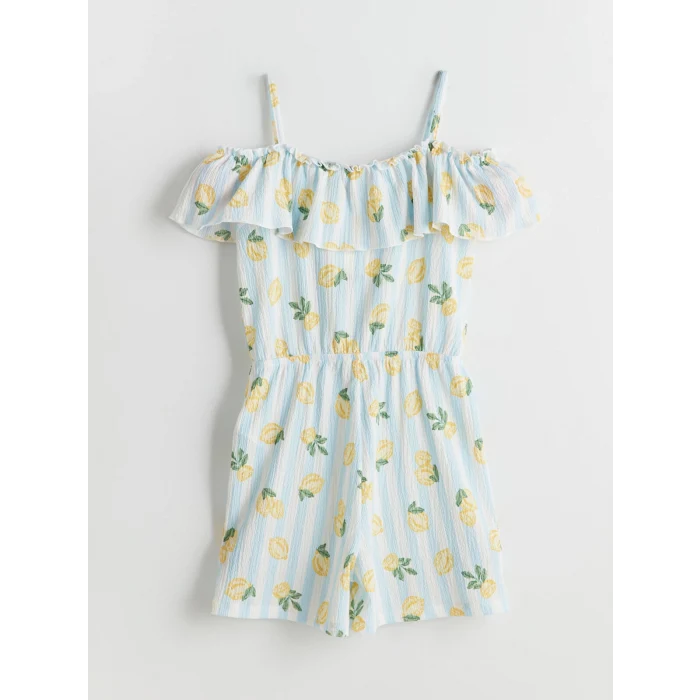 LCW Kids Beyaz Kayık Yaka Kız Çocuk Tulum