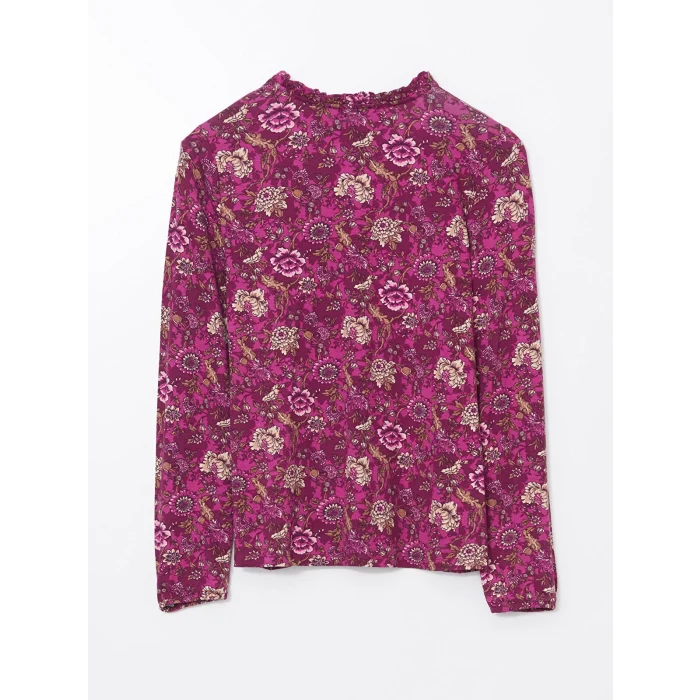 LCW Grace Mürdüm Bağlamalı Yaka Çiçekli Bluz