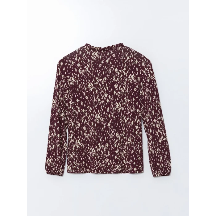 LCW Grace Mürdüm Bağlamalı Yaka Çiçekli Bluz