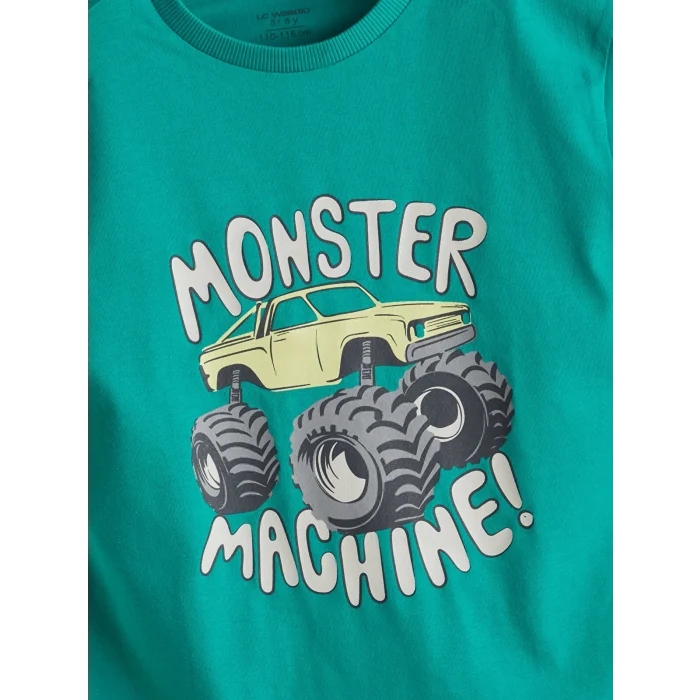 LCW Kids Yeşil Baskılı Erkek Çocuk Tişört ve Şort 2li