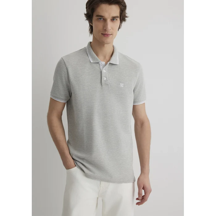 Mavi 064164-28387 Yaka Detaylı Gri Polo Tişört